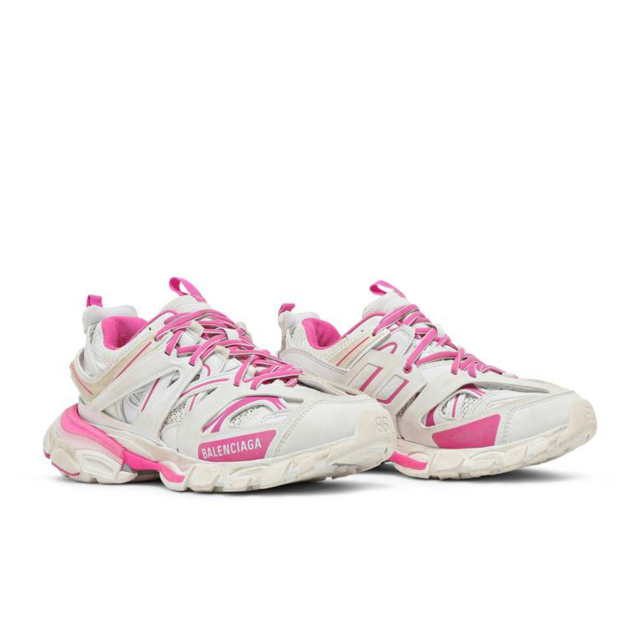 B Track Sneaker “White Fluo Pink”