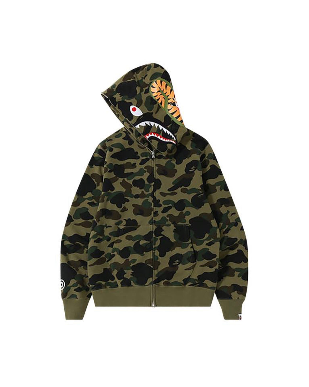 $Ape 1st Camo Shark Full Zip Hoodie “Green”