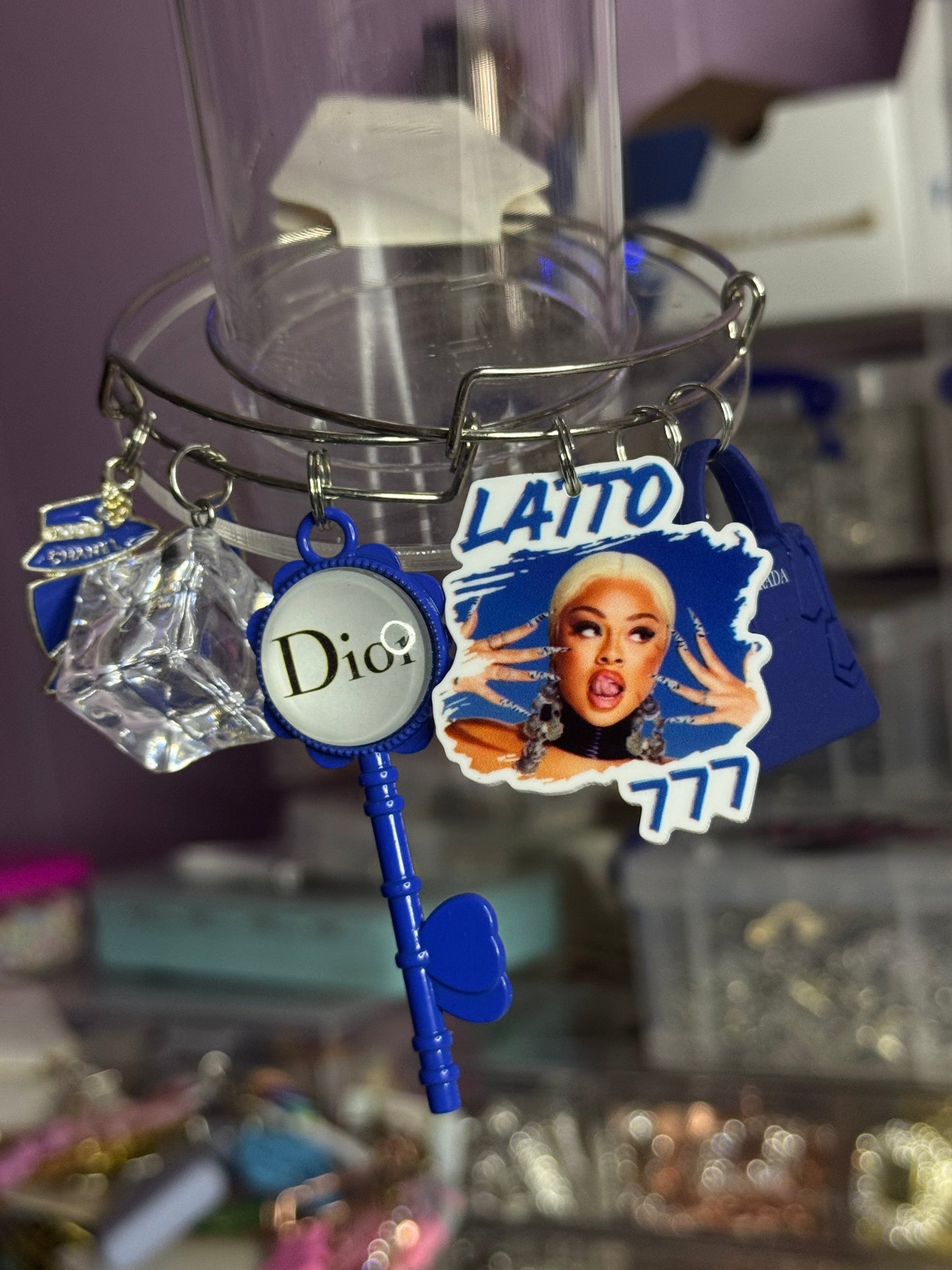 Blue Big Latto Bangle Set
