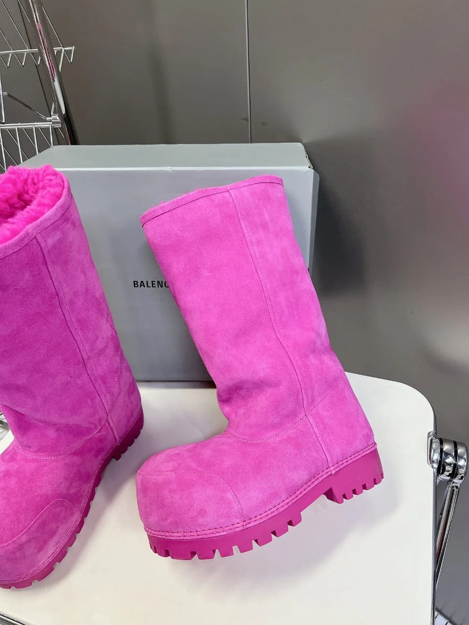 Pink Balenci Alaska Boots