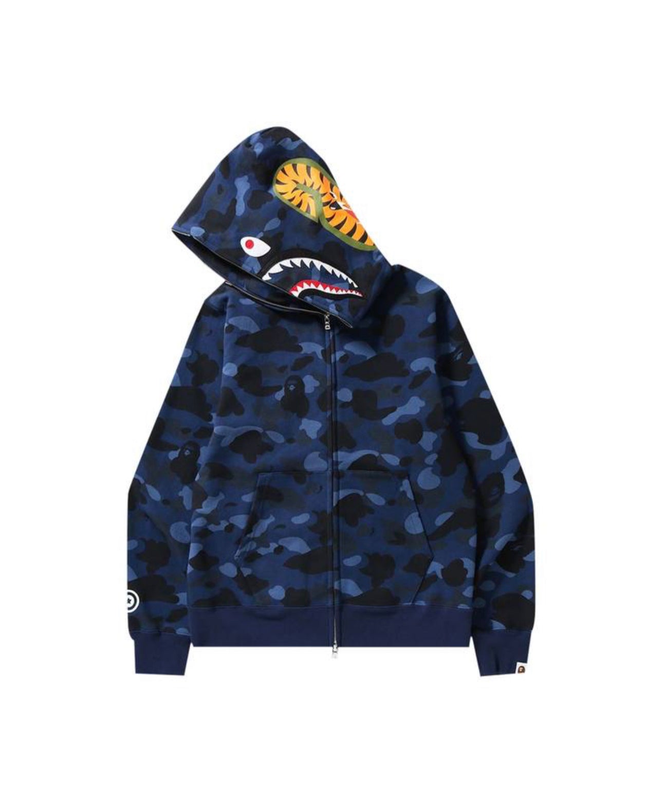 $Ape Camo Shark Full Zip Hoodie “Navy”
