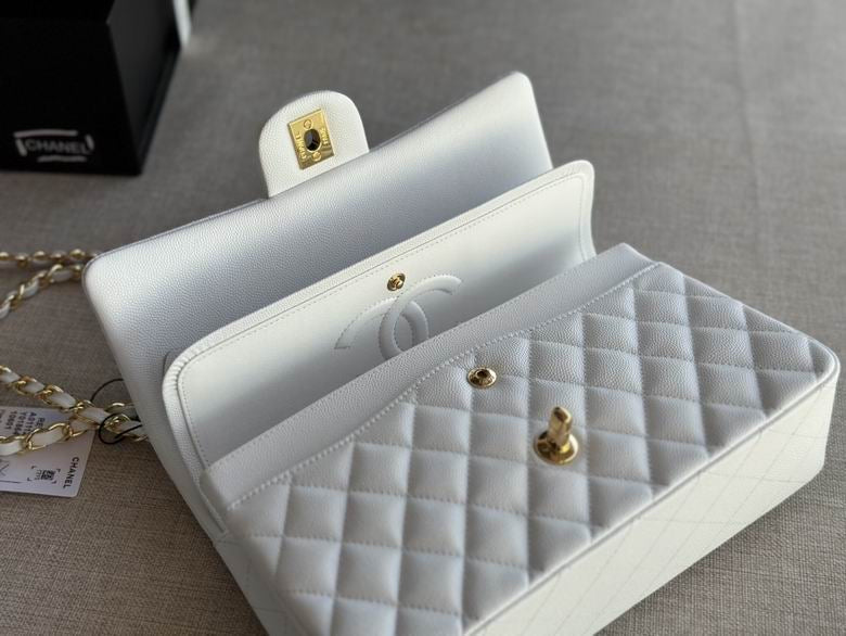 CC Lambskin Chain Shoulder White