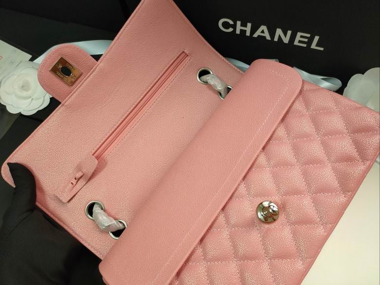 CC Lambskin Chain Shoulder Pink