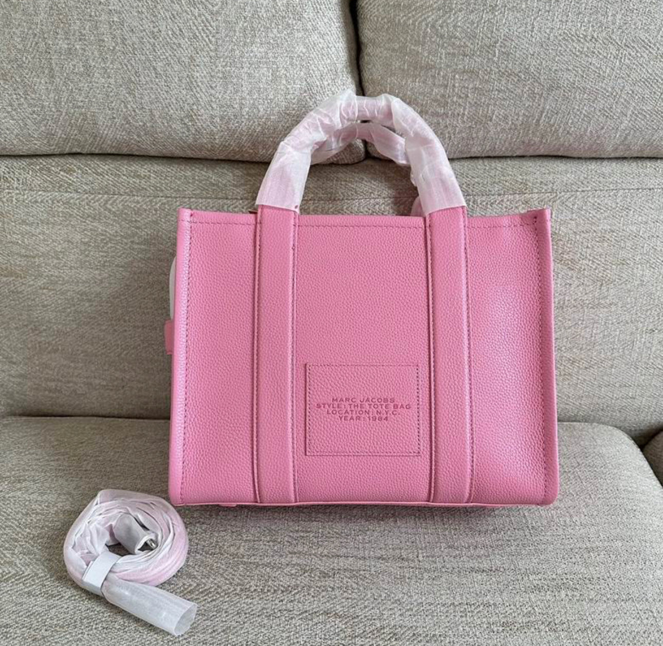 MJ Leather Tote Bag “Pink”
