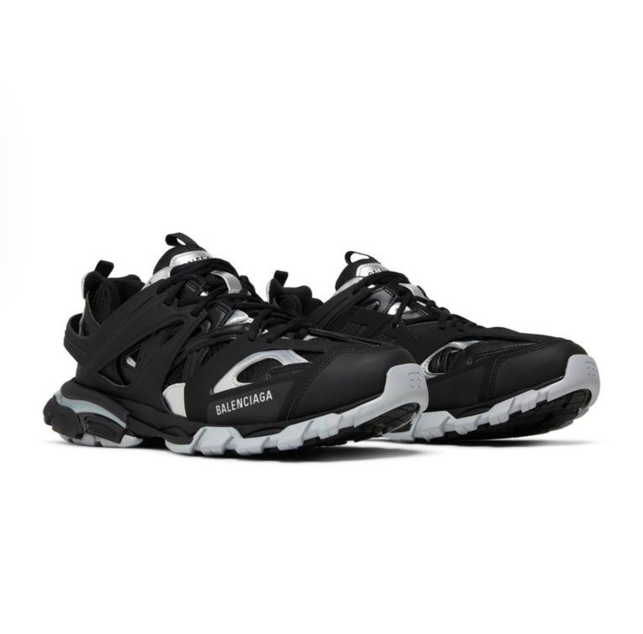 B Track Sneaker “Black Silver”