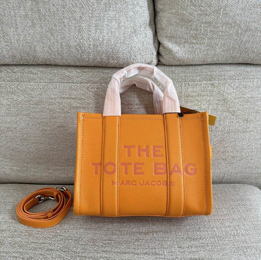 MJ Leather Tote Bag “Tangerine”
