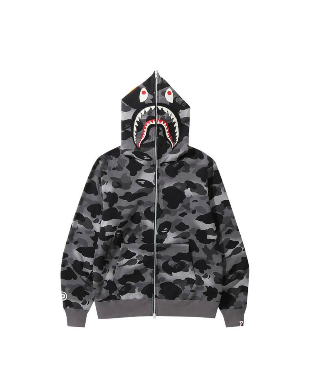 $Ape Grid Camo Shark Full Zip Hoodie “Black”