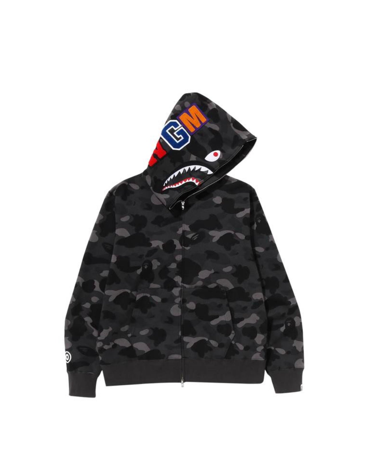 $Ape Camo Shark Full Zip Hoodie “Black”