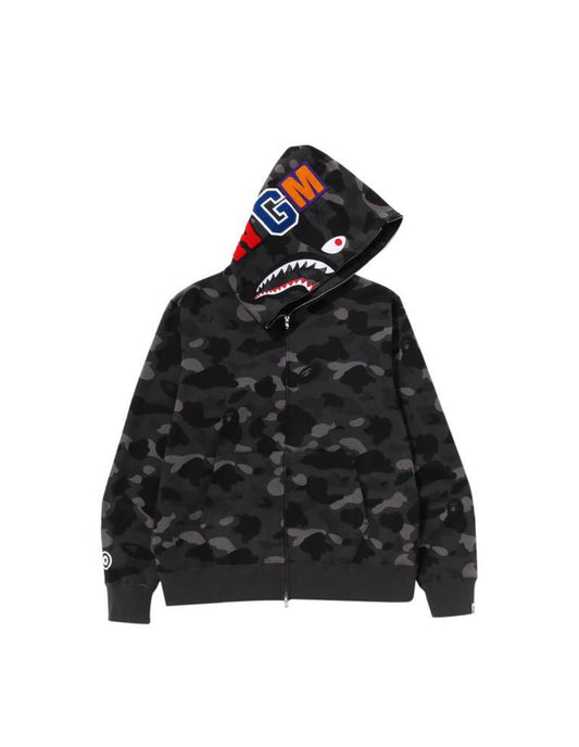 $Ape Camo Shark Full Zip Hoodie “Black”