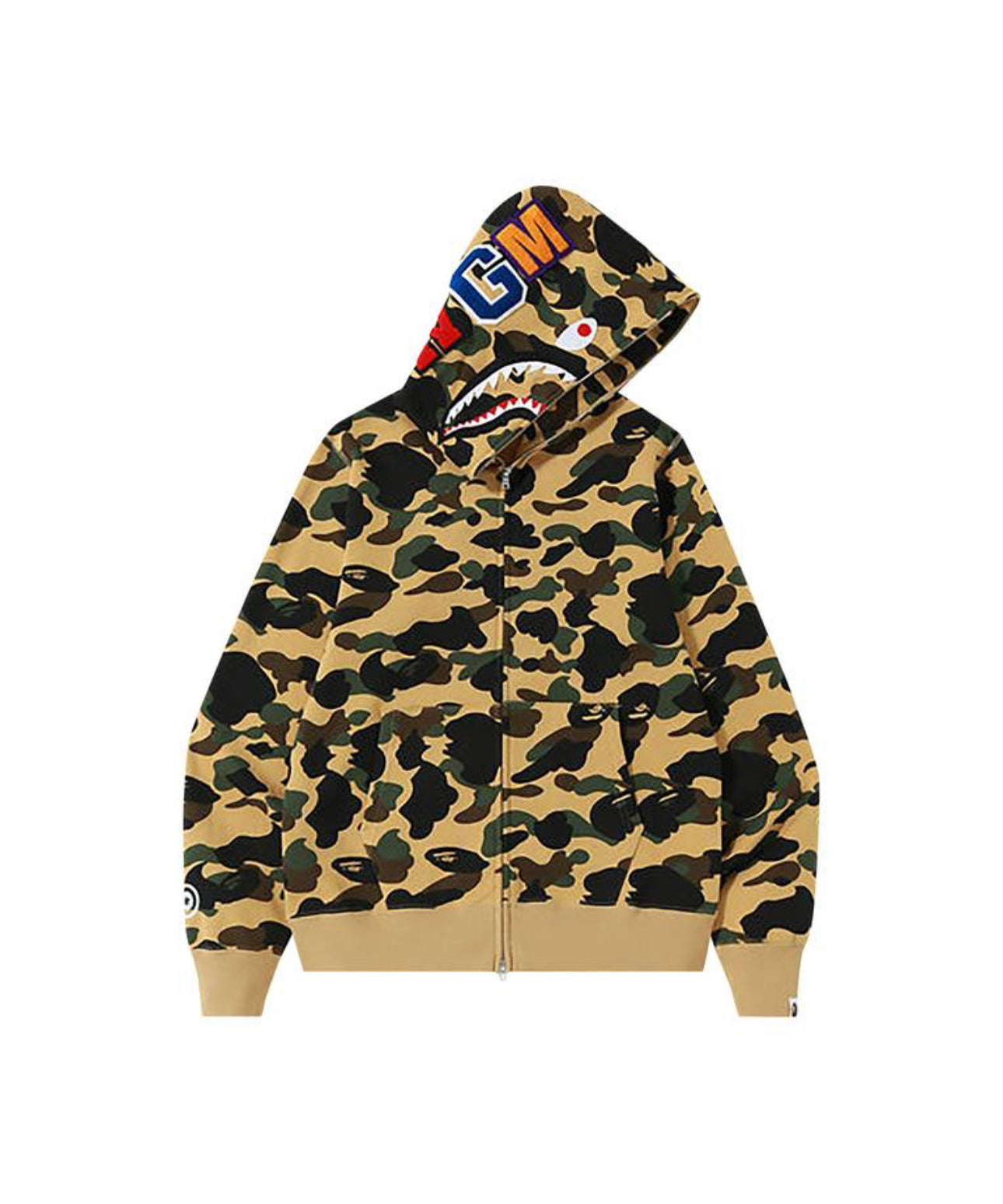 $Ape 1st Camo Shark Full Zip Hoodie “Yellow”