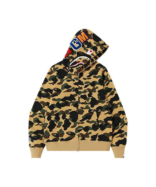 $Ape 1st Camo Shark Full Zip Hoodie “Yellow”