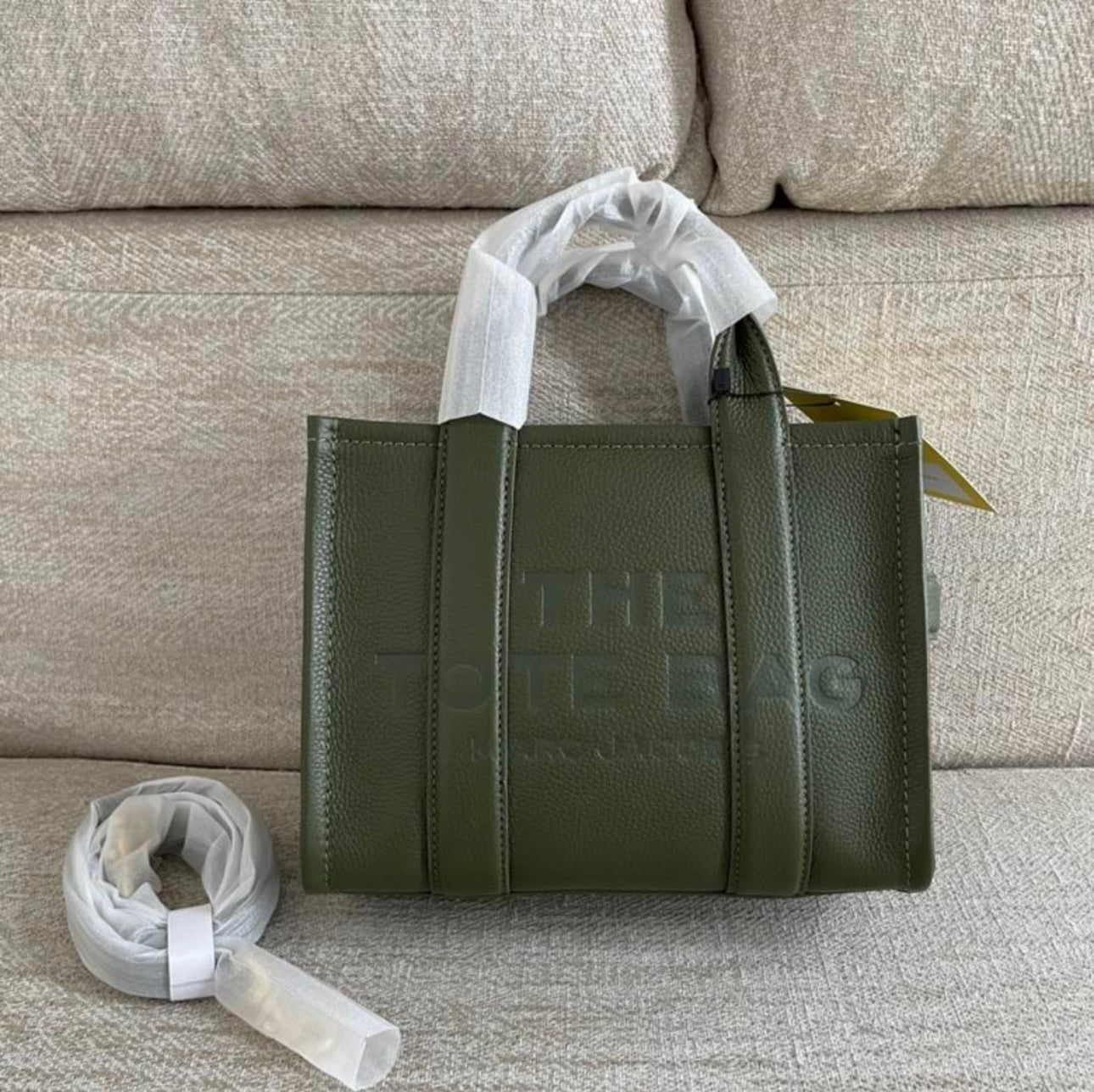MJ Leather Tote Bag “Olive Green”