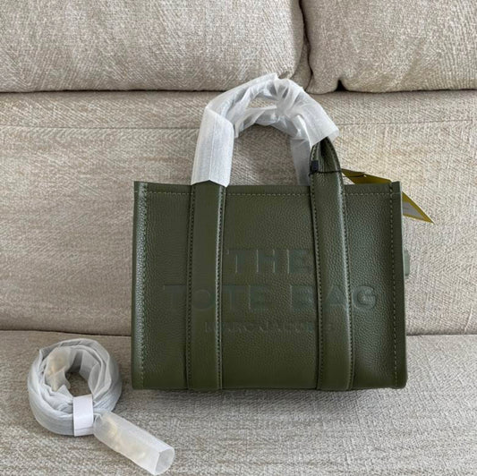 MJ Leather Tote Bag “Olive Green”