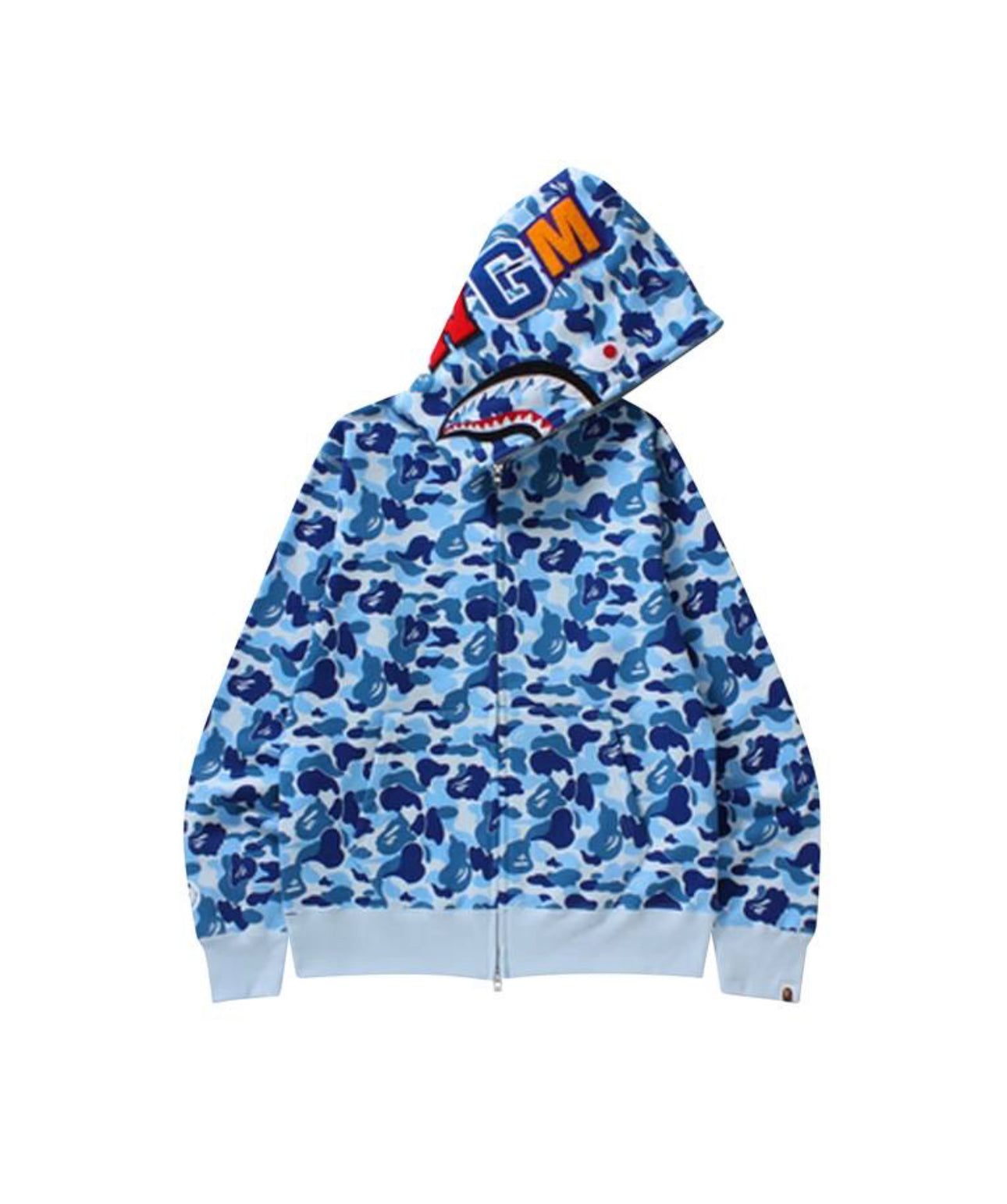 $Ape Camo Shark Full Zip Hoodie “Blue”
