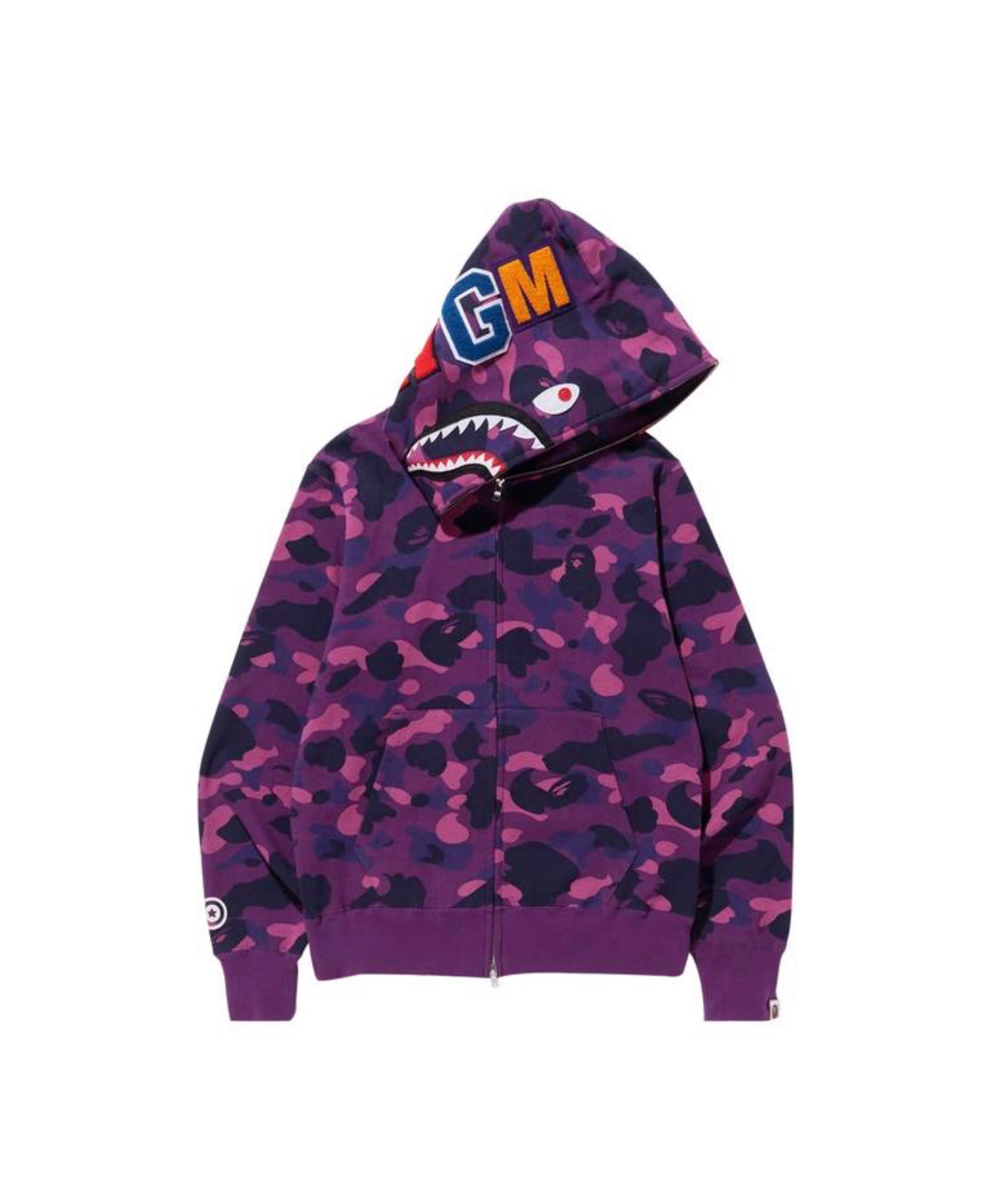 $Ape Camo Shark Full Zip Hoodie “Purple”