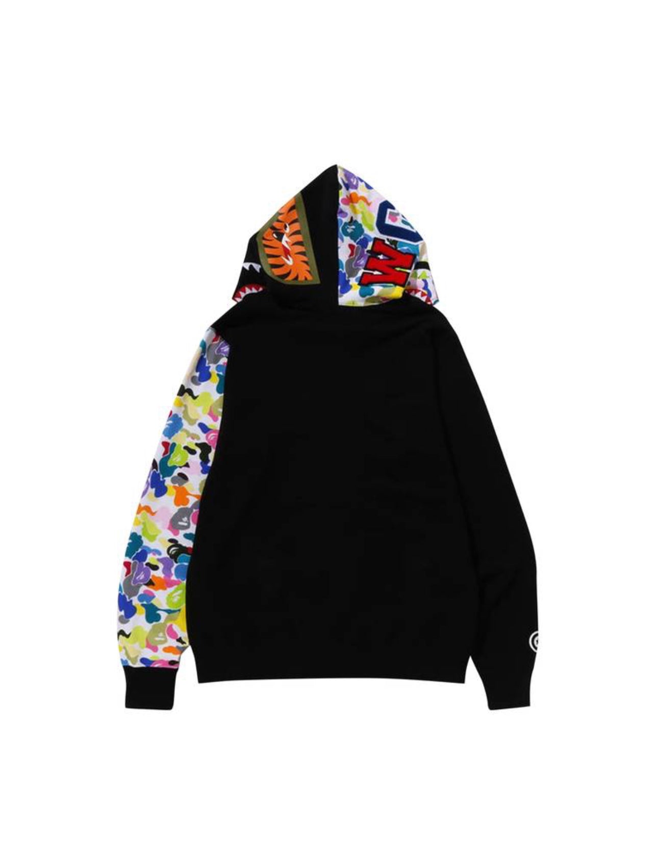 $Ape Multi Camo NYC Logo Shark Full Zip Hoodie “Black”