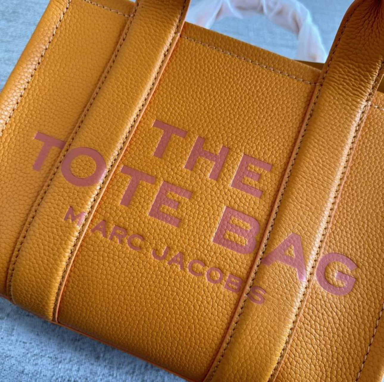 MJ Leather Tote Bag “Tangerine”