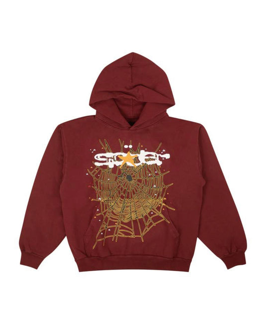 Sp5der Hoodie “Maroon”