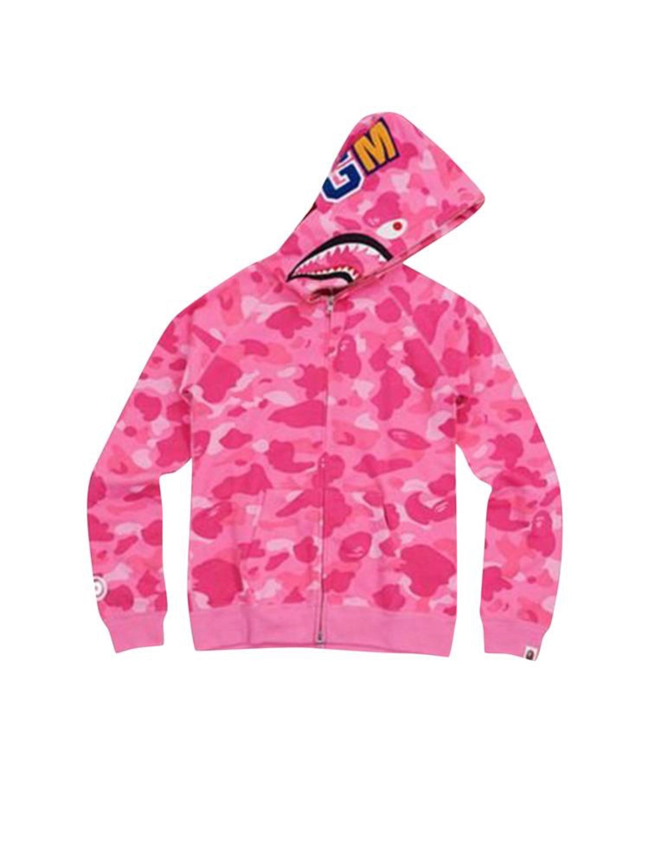 $Ape Camo Shark Full Zip Hoodie “Dark Pink”