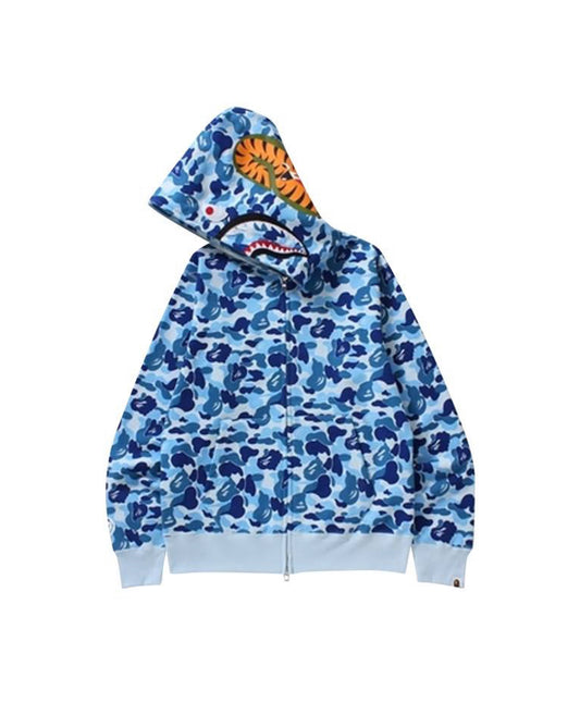 $Ape Camo Shark Full Zip Hoodie “Blue”