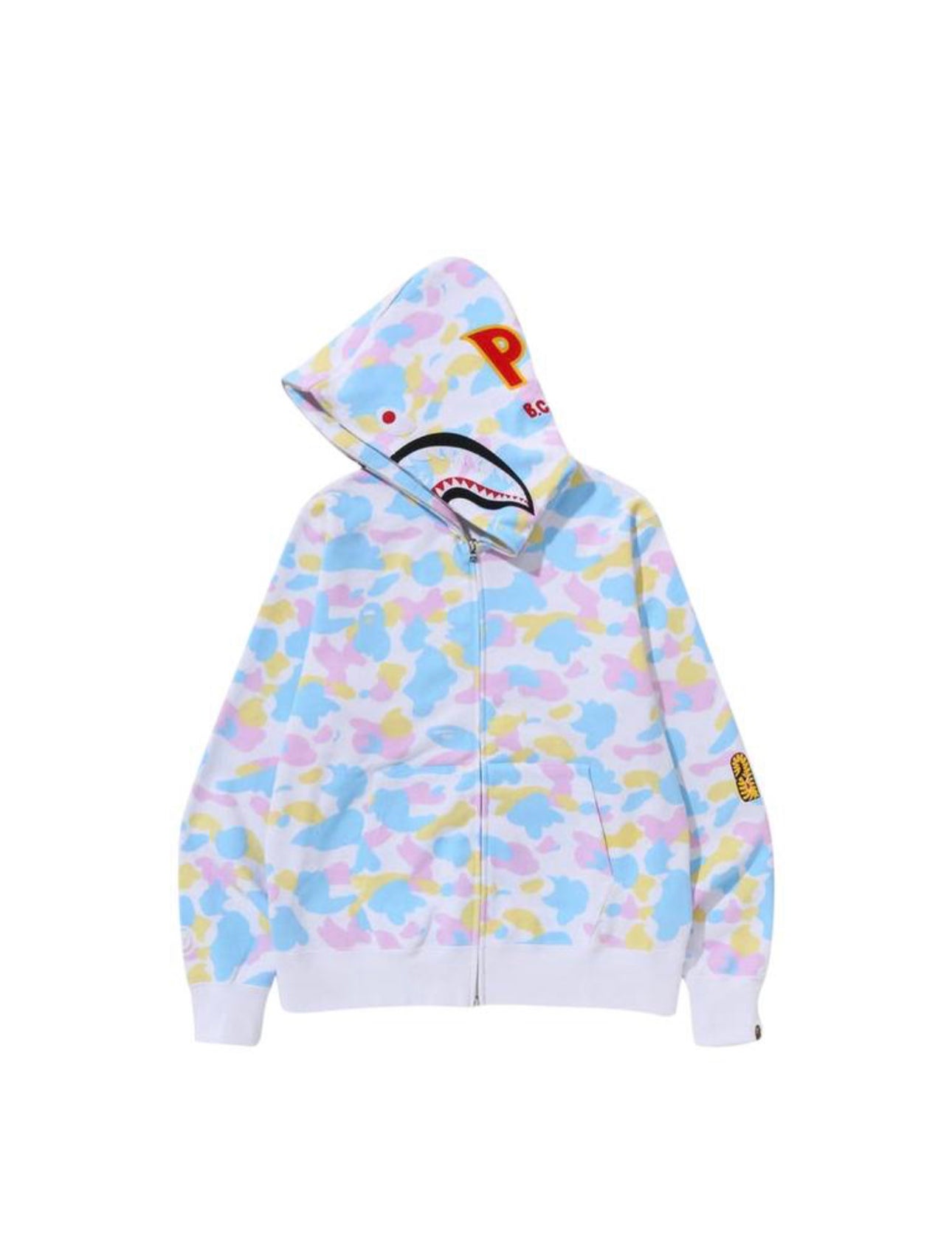 $Ape Multi Camo 2nd Shark Full Zip Hoodie “White”