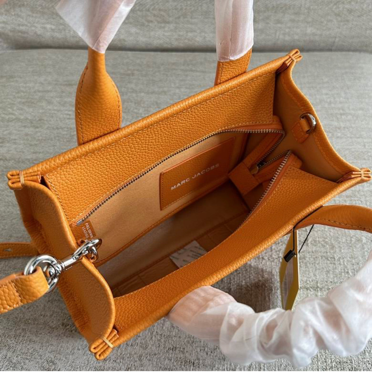 MJ Leather Tote Bag “Tangerine”