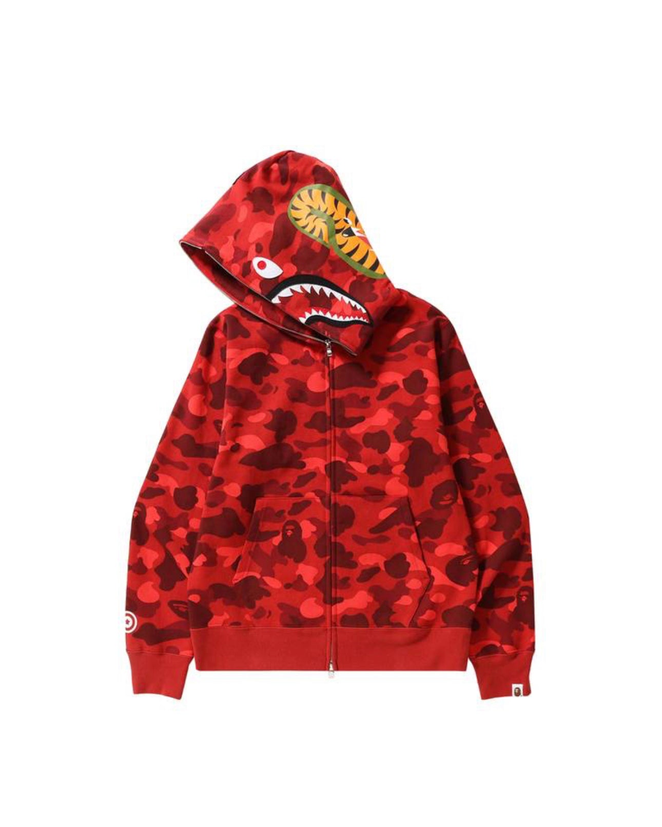 $Ape Camo Shark Full Zip Hoodie “Red”