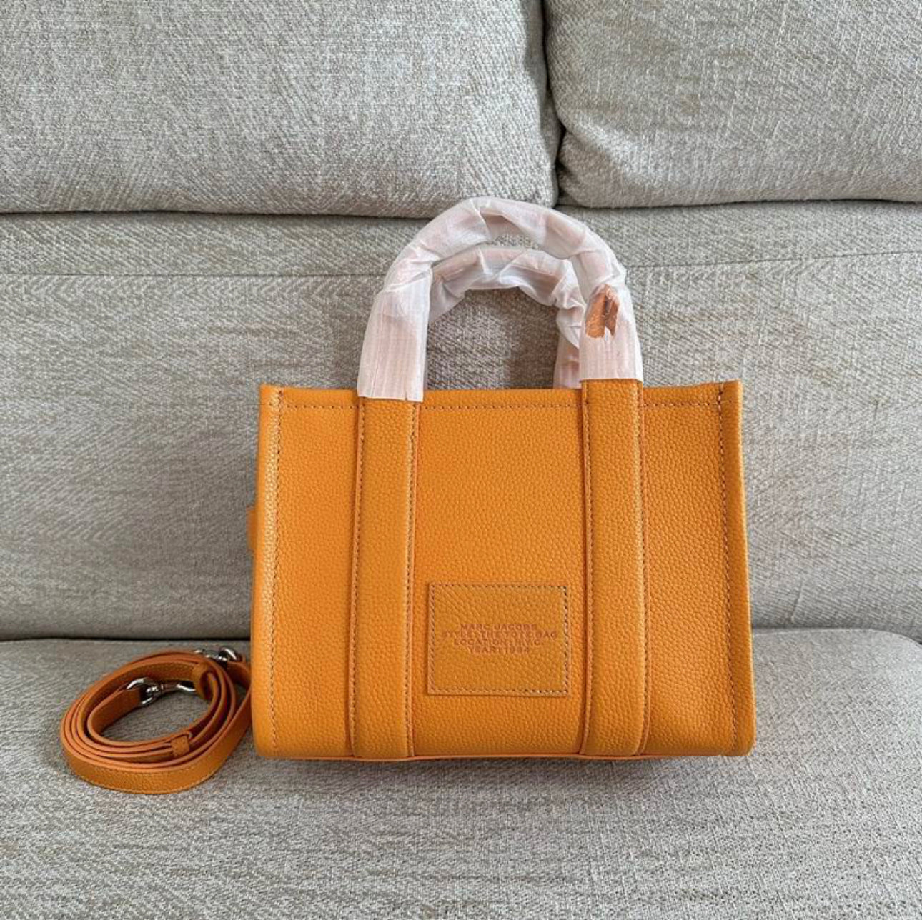 MJ Leather Tote Bag “Tangerine”