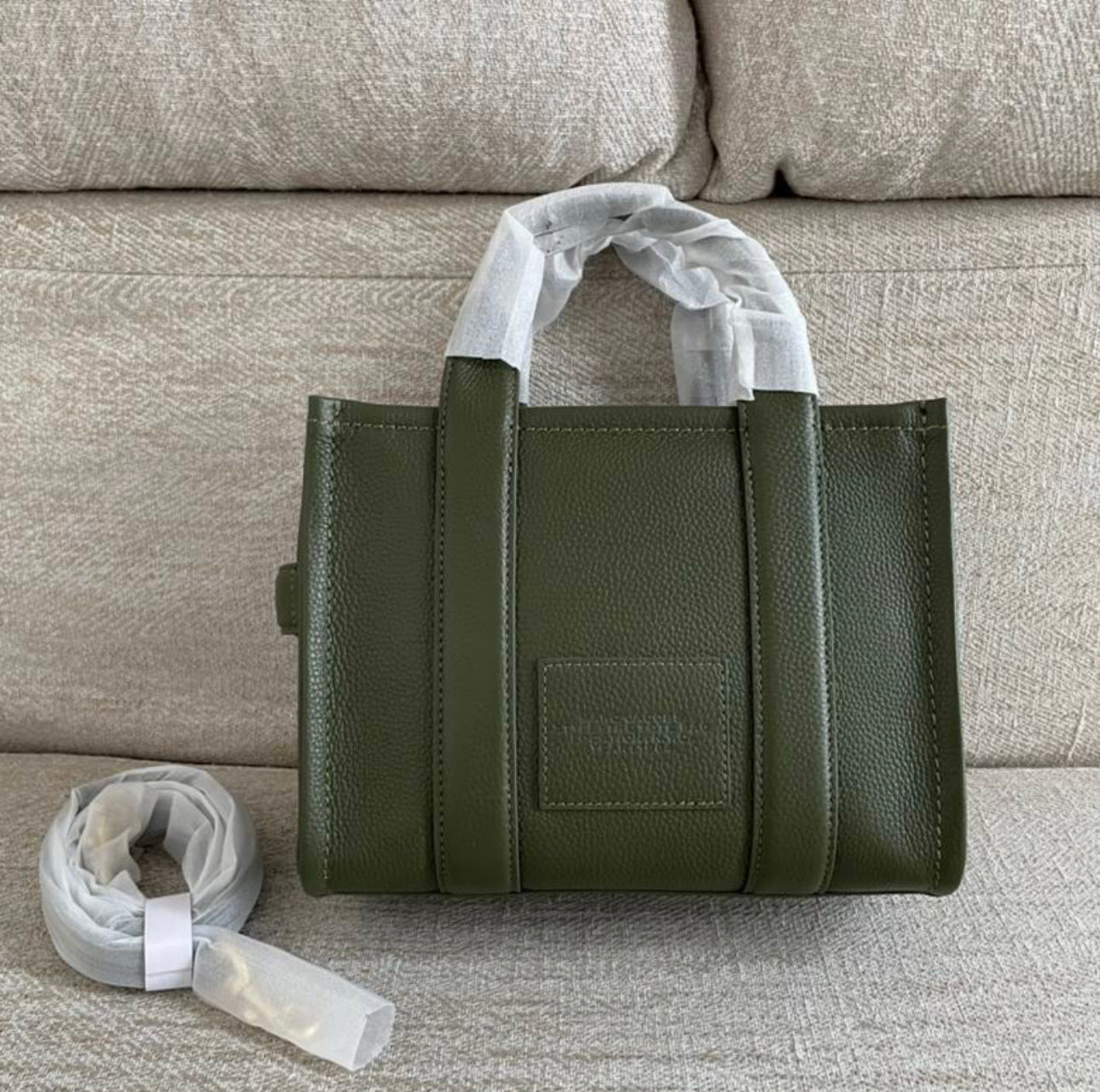 MJ Leather Tote Bag “Olive Green”