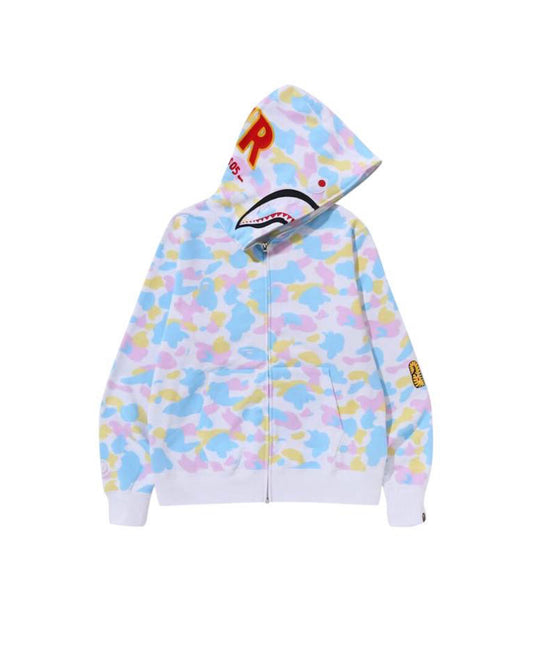 $Ape Multi Camo 2nd Shark Full Zip Hoodie “White”