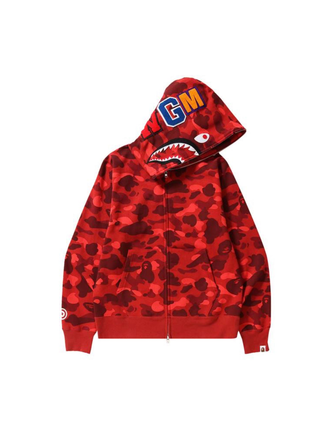 $Ape Camo Shark Full Zip Hoodie “Red”