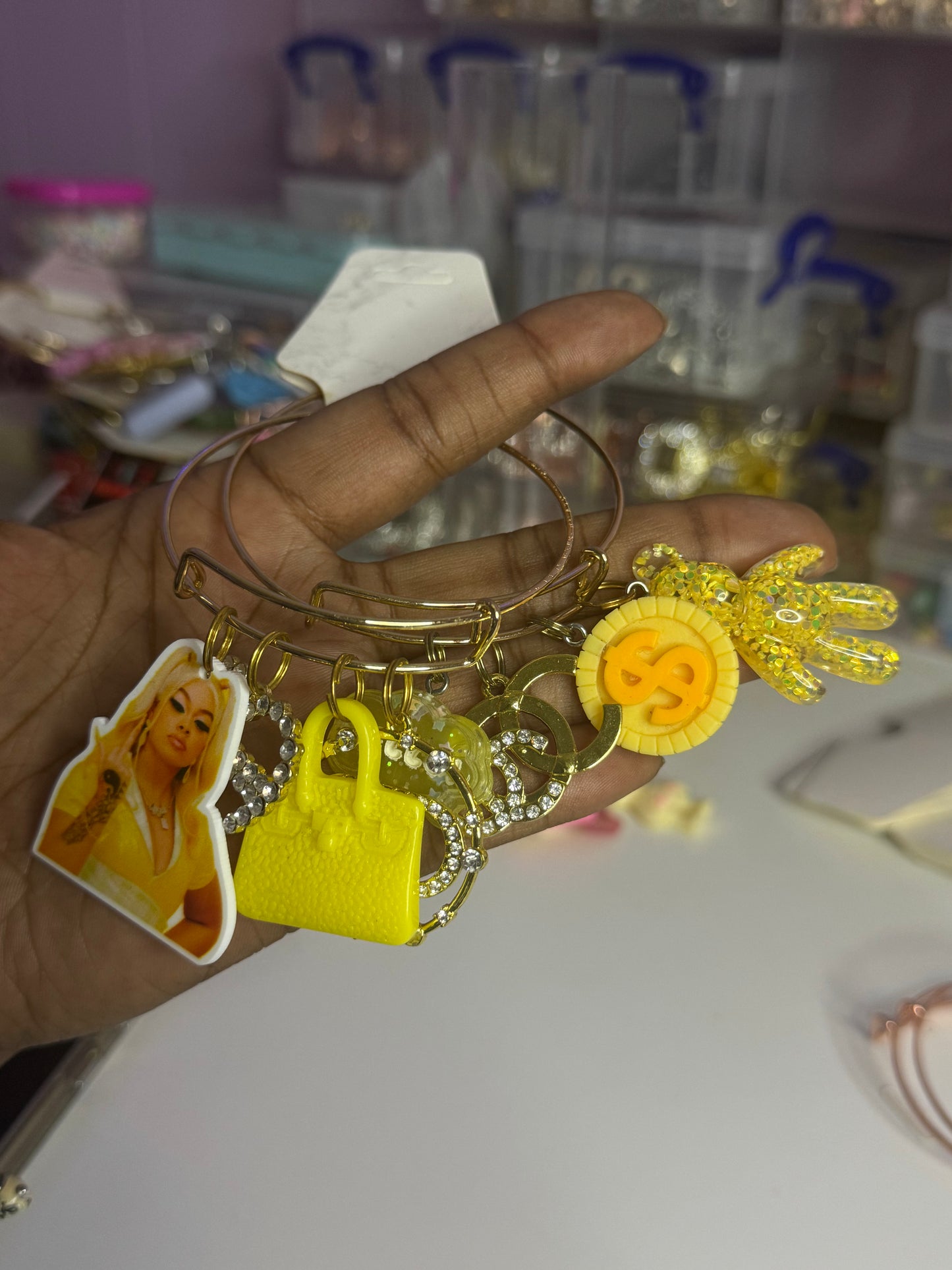 Yellow Big Latto Bangle Set