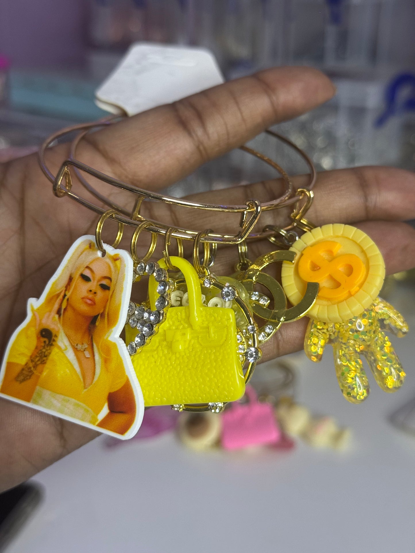 Yellow Big Latto Bangle Set