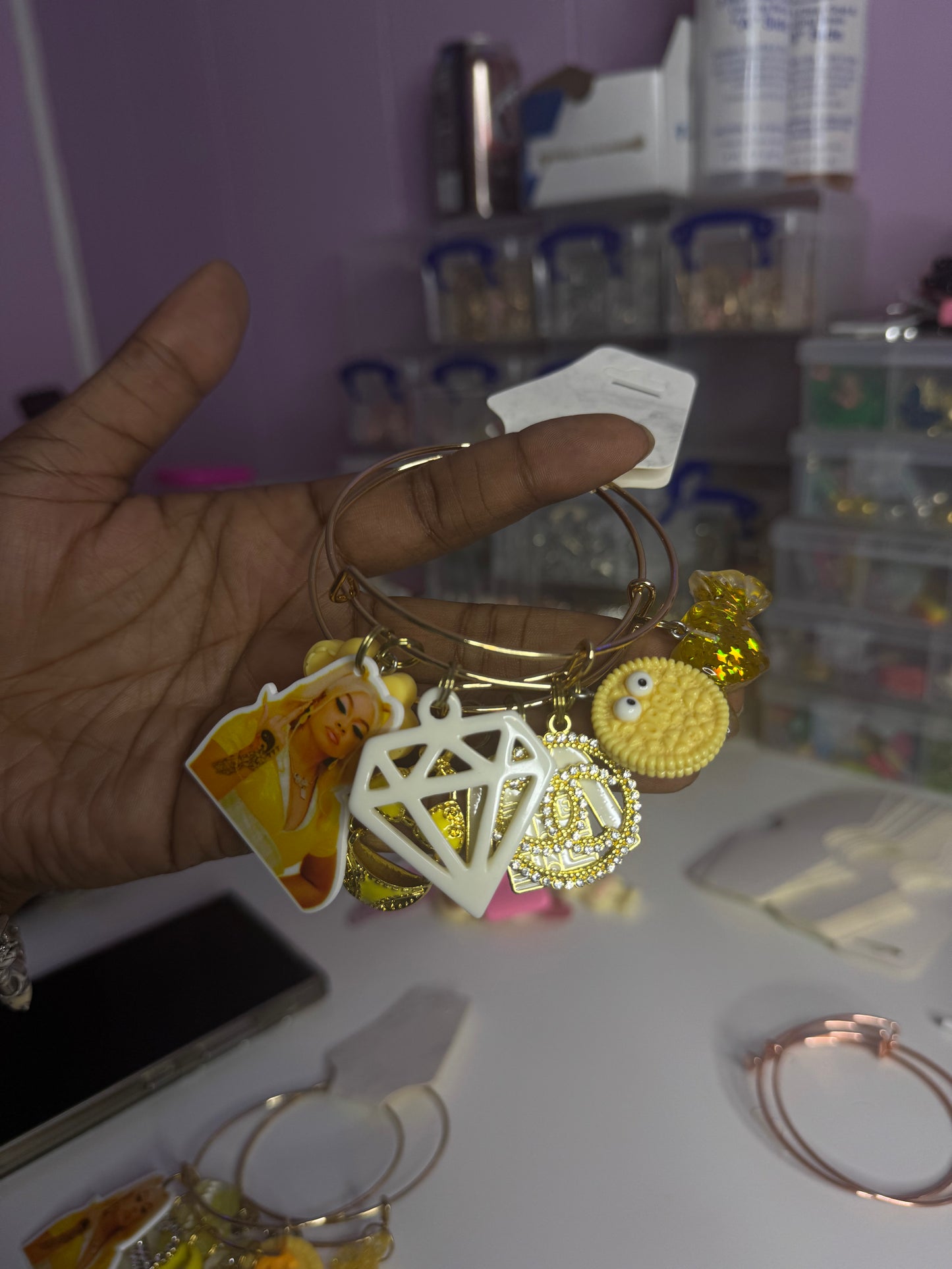 #2 Yellow Big Latto Bangle Set