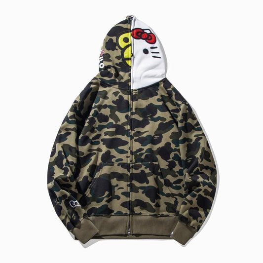 $Ape Camo Full Zip Hoodie “Hello Kitty”