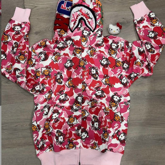 $Ape x Pink Hello Kitty Full Zip Hoodie