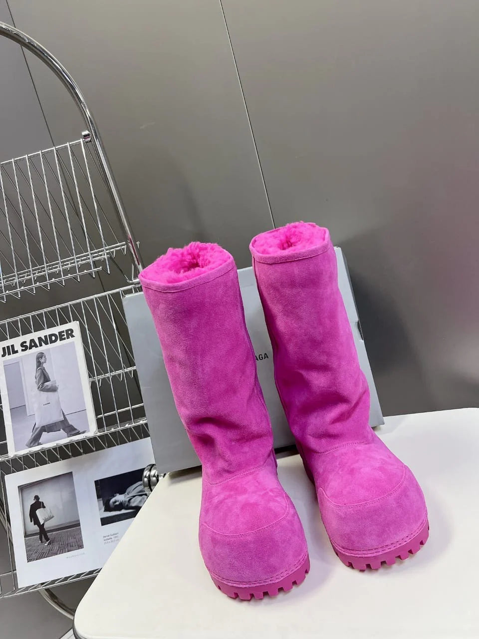Pink Balenci Alaska Boots