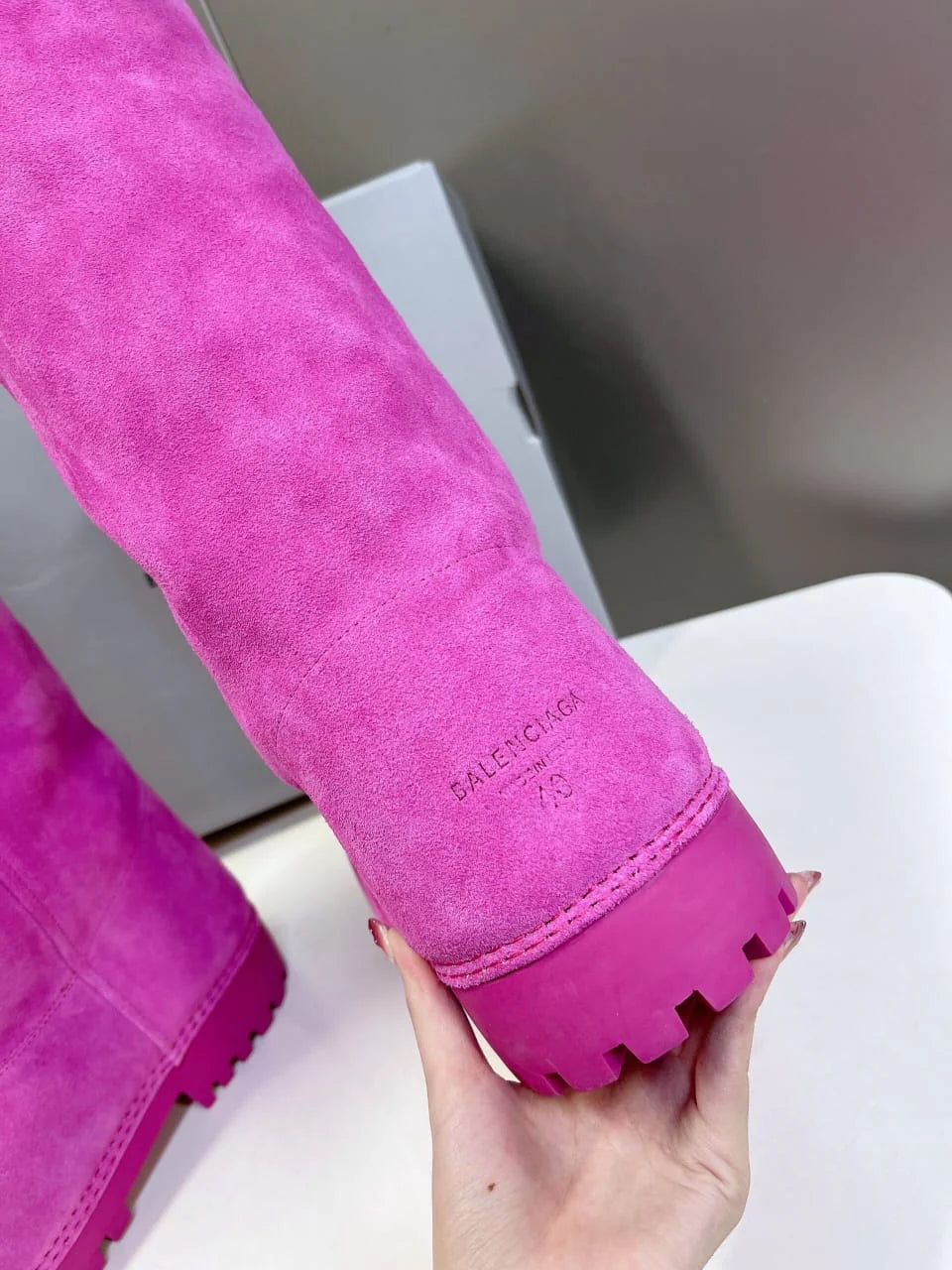 Pink Balenci Alaska Boots